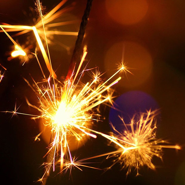 Closeup shot of a lit sparkler