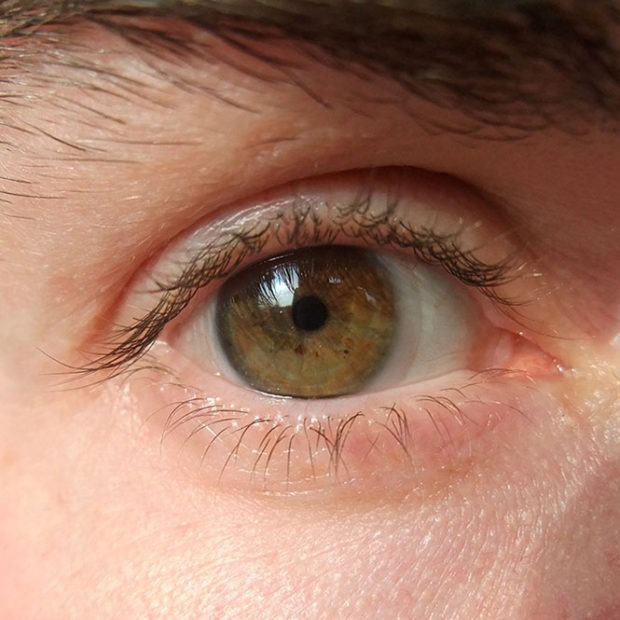 Close up shot of brown eyes